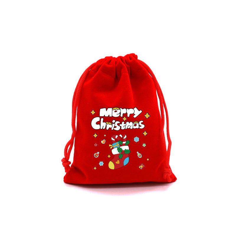 Cartoon Christmas English Pattern Gift Bag