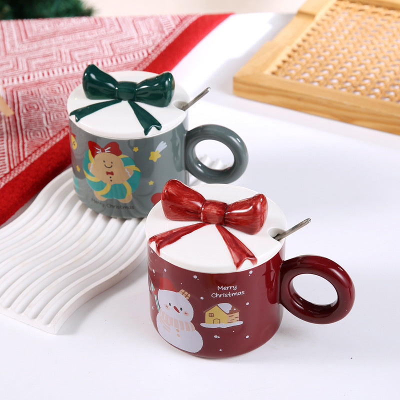 Creative Christmas Mug With Lid Ceramic Christmas Gift