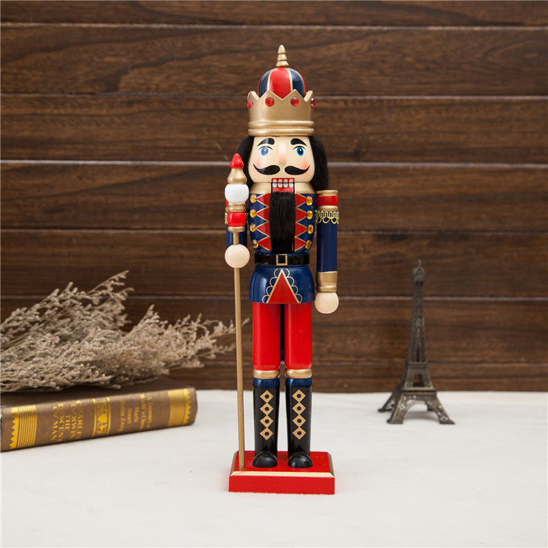 Wooden Crafts 38CM Christmas Gift Walnut Clip Soldier Puppet Christmas Gift Ornaments Foreign Trade
