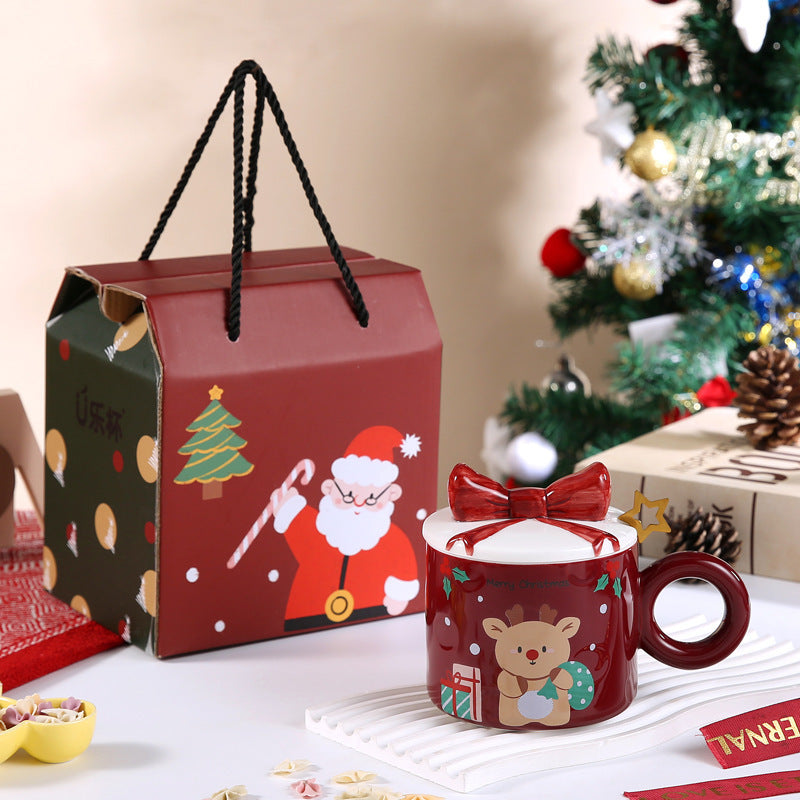 Creative Christmas Mug With Lid Ceramic Christmas Gift