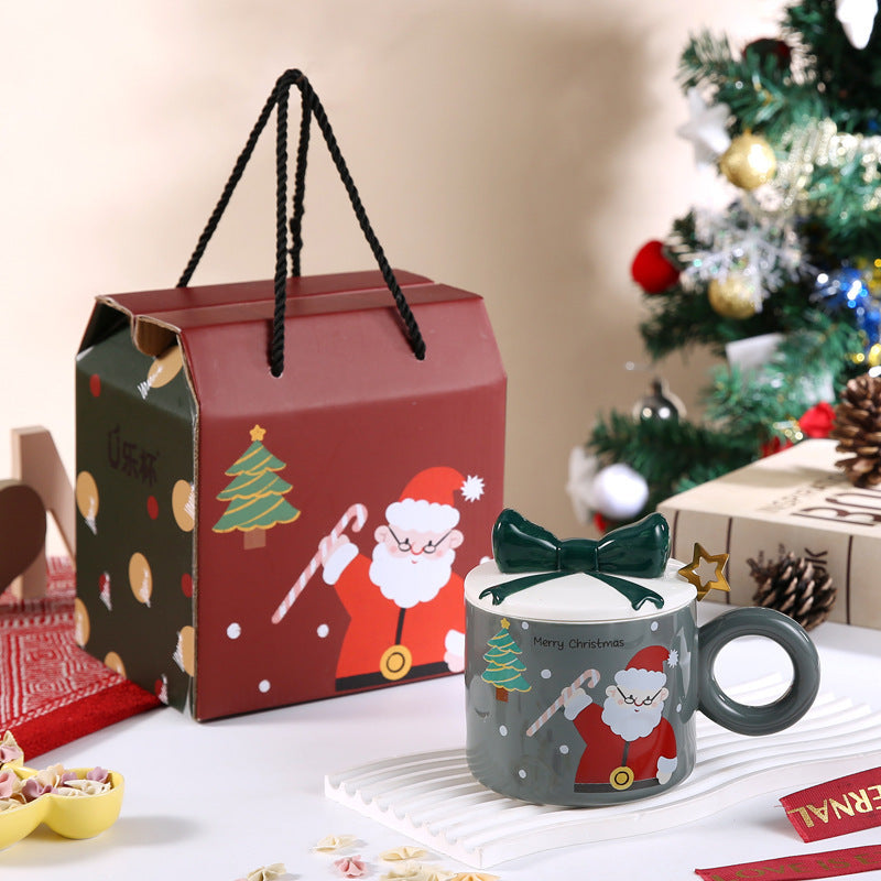 Creative Christmas Mug With Lid Ceramic Christmas Gift
