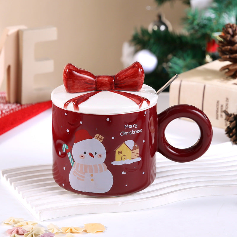 Creative Christmas Mug With Lid Ceramic Christmas Gift