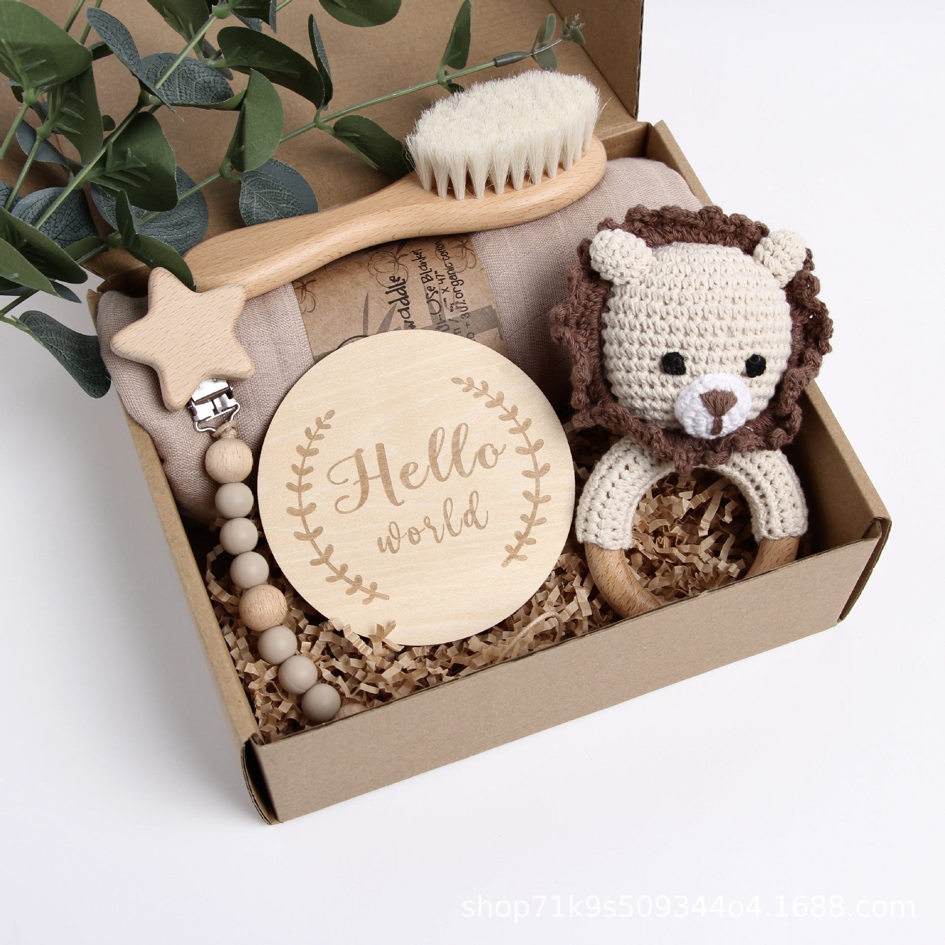 Christmas Reindeer Baby Baby Shower Gift Set Wooden Panda Toy