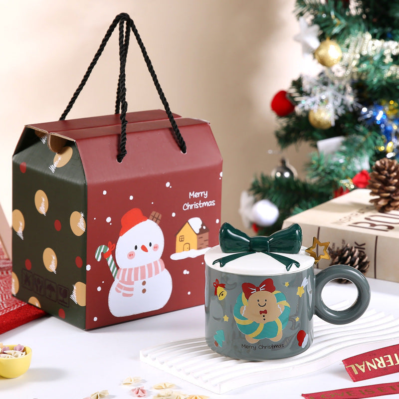 Creative Christmas Mug With Lid Ceramic Christmas Gift