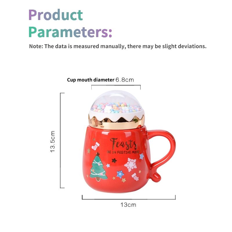 Christmas Mug Gift Set – Ceramic Cup with Lid & Spoon in Xmas Box