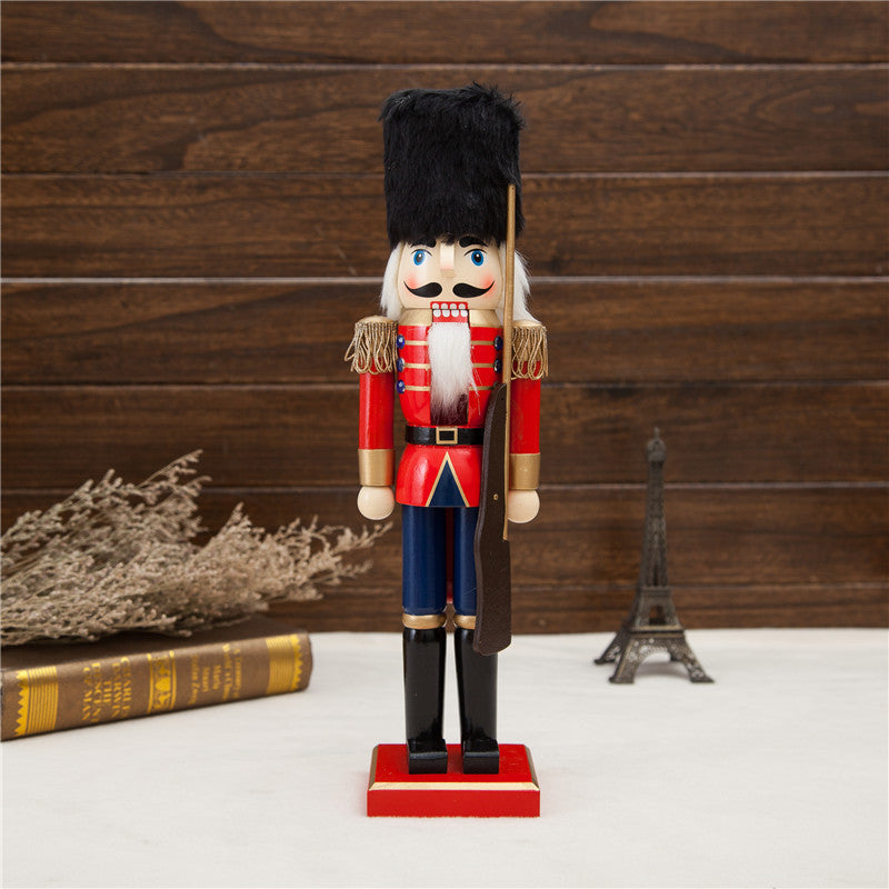 Wooden Crafts 38CM Christmas Gift Walnut Clip Soldier Puppet Christmas Gift Ornaments Foreign Trade