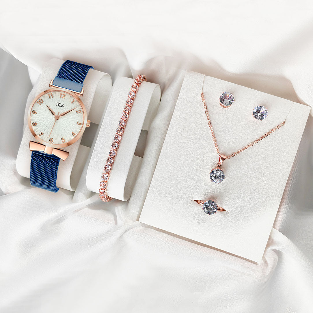 Leisure Gift Quartz Watch Five-piece Set Accessories Set