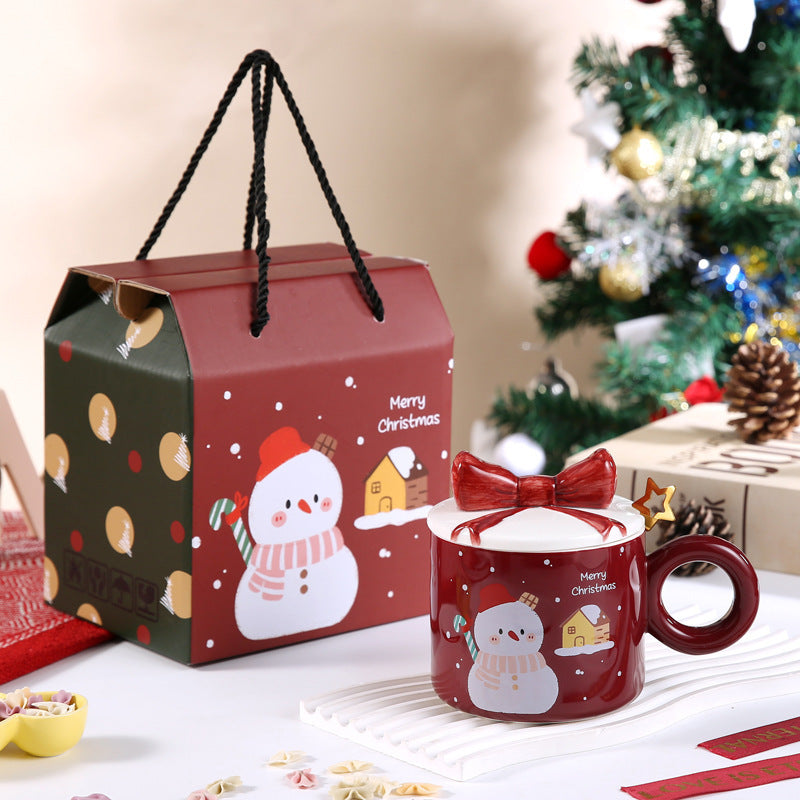 Creative Christmas Mug With Lid Ceramic Christmas Gift